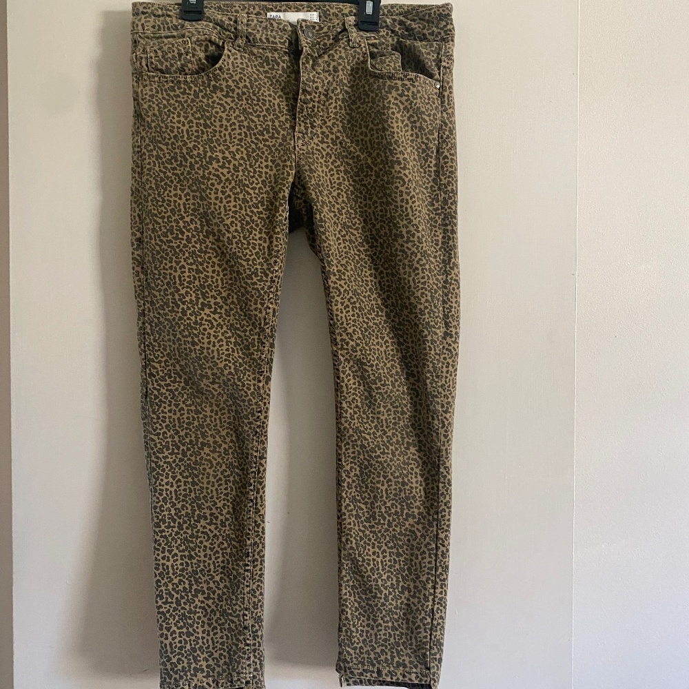 Zara Cheetah Skinny Jeans - Size 10